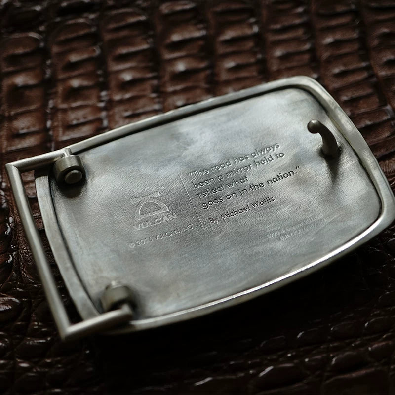 Route 66 Sterling Silver and Brass Biker Belt Buckle 4 product angle