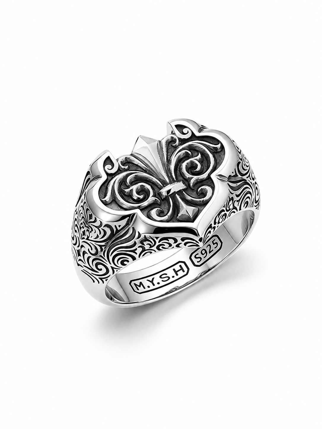 Ruyi Lock Sterling Silver Ring - product view
