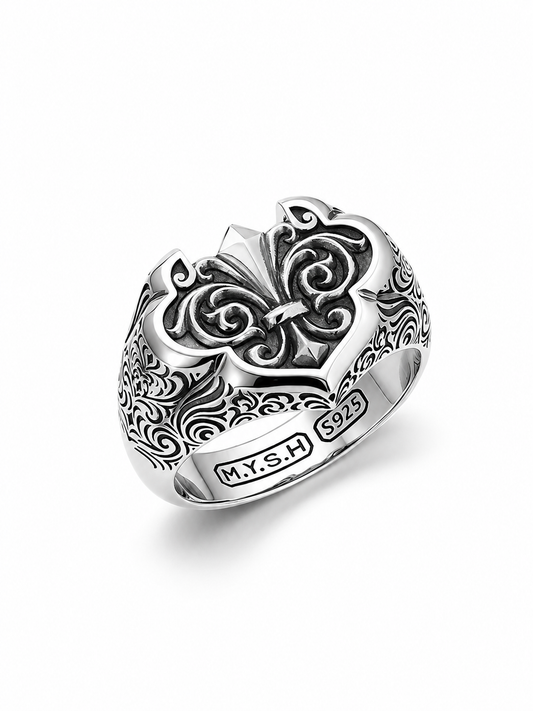 Ruyi Lock Sterling Silver Ring - product view