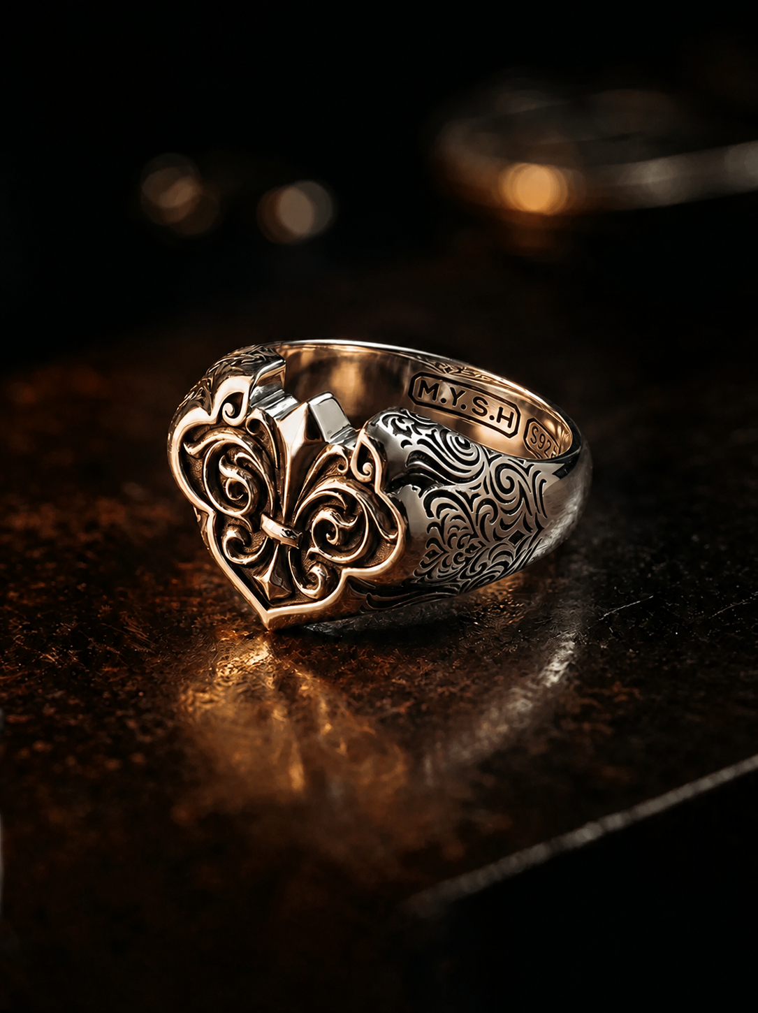 Ruyi Lock Sterling Silver Ring - product view 3