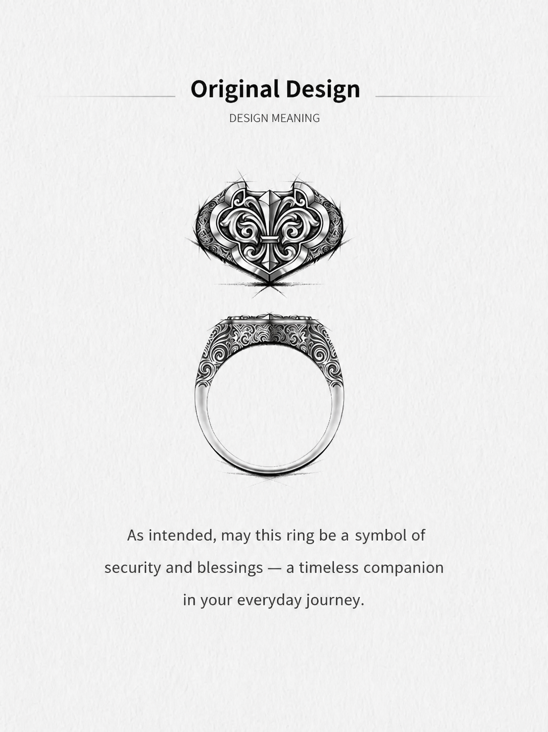 Ruyi Lock Sterling Silver Ring - product view 5