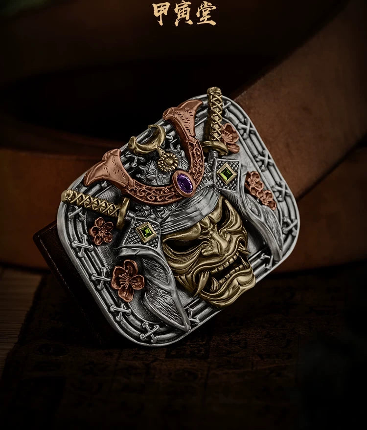 Sakura Samurai Mixed-Metal Biker Belt Buckle detail view 1