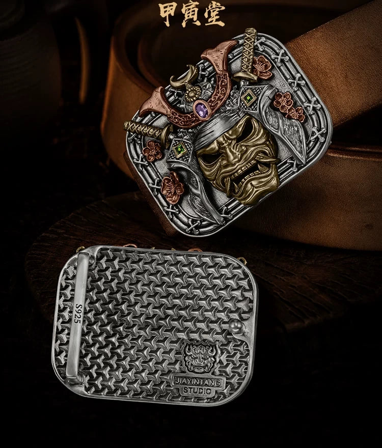 Sakura Samurai Mixed-Metal Biker Belt Buckle detail view 2