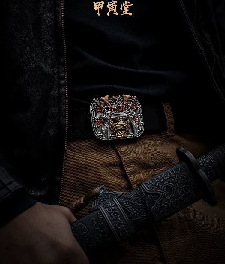 Sakura Samurai Mixed-Metal Biker Belt Buckle detail view 3