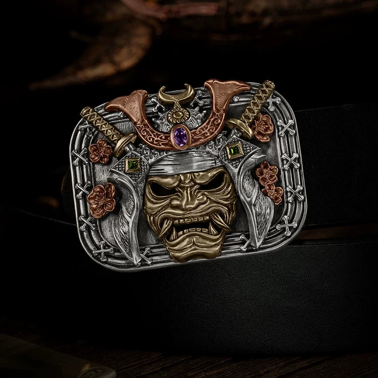 Sakura Samurai Mixed-Metal Biker Belt Buckle product view