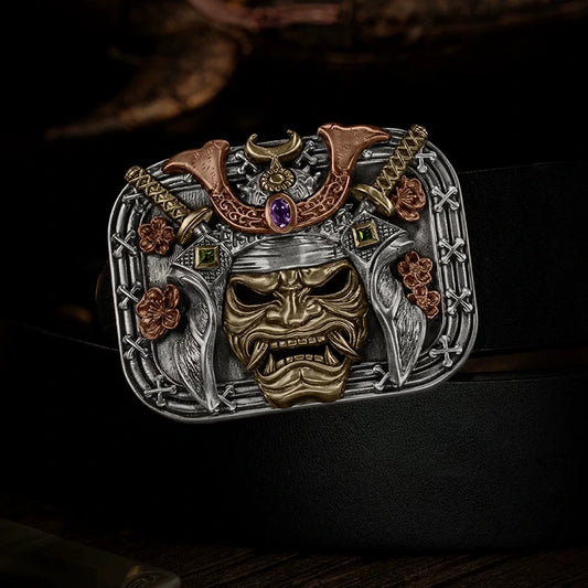 Sakura Samurai Mixed-Metal Biker Belt Buckle product view