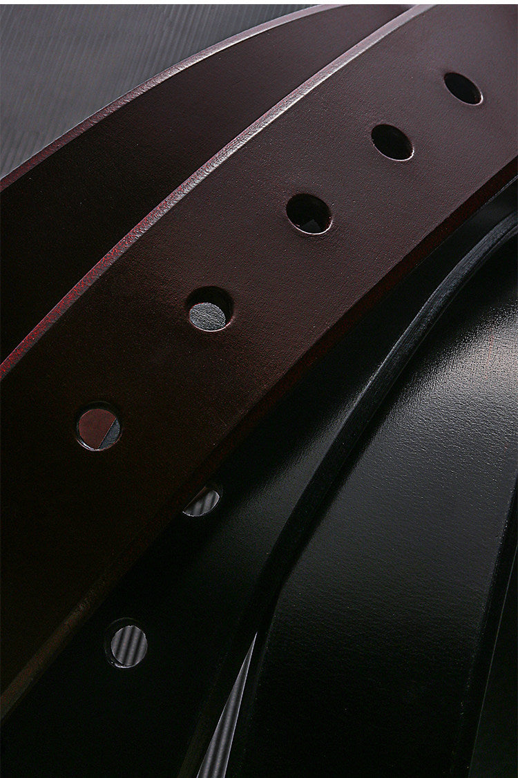 Sanli Square Silver Bridle Leather Biker Belt — detail view 11