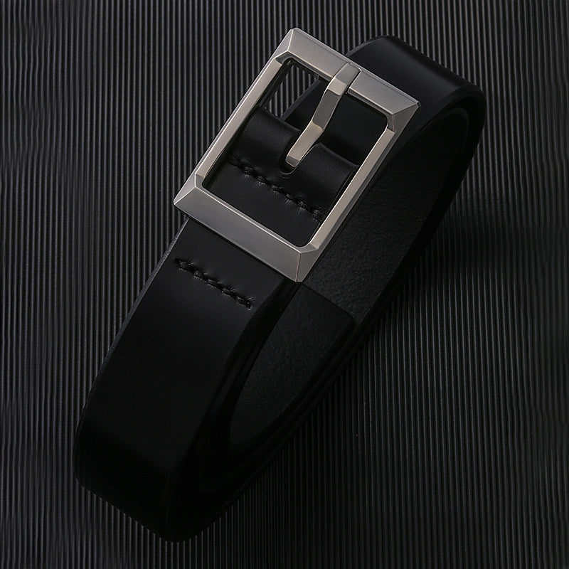 Sanli Square Silver Bridle Leather Biker Belt — detail view 12