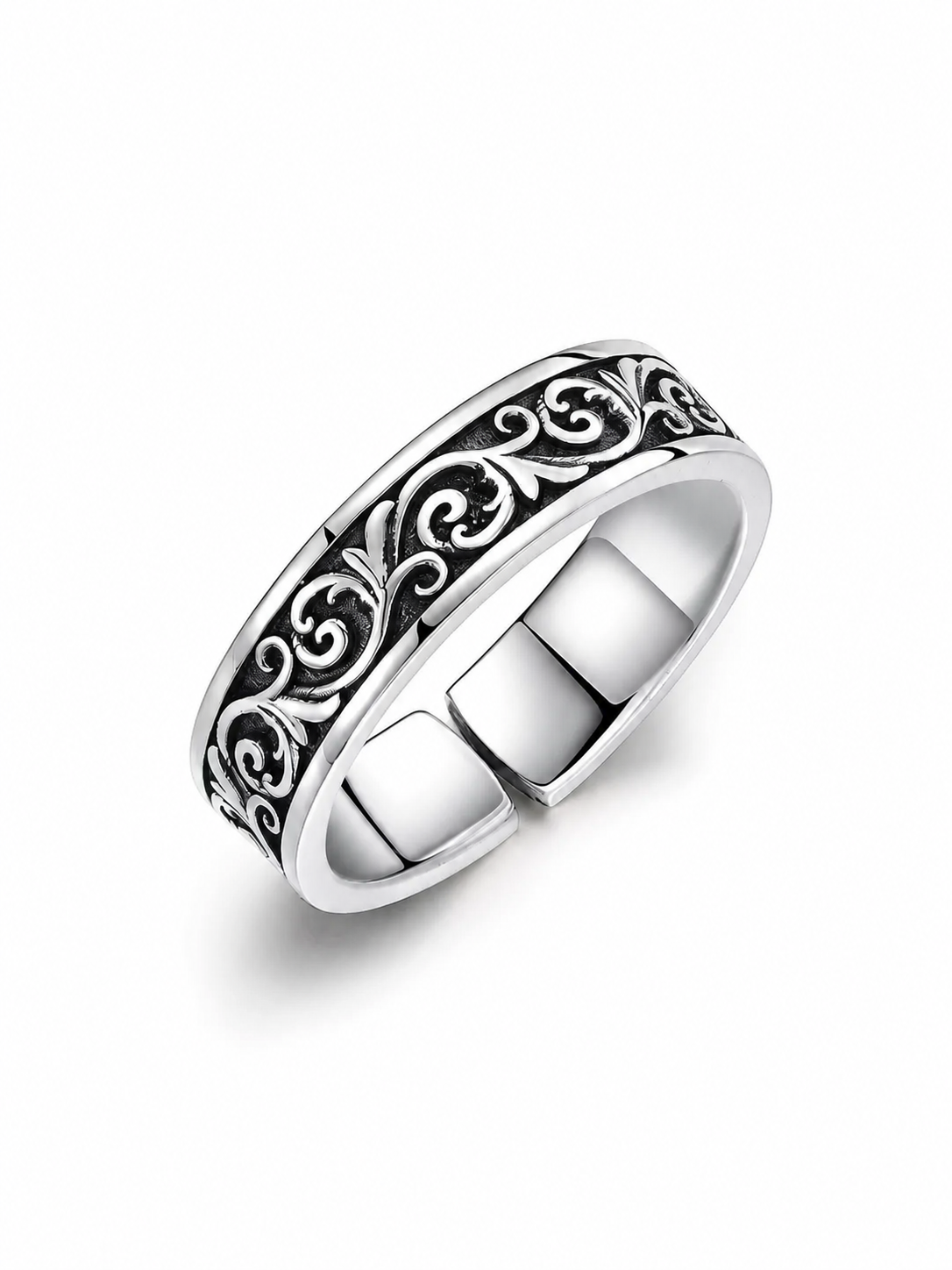 Scrollwork Open Sterling Silver Ring - product view