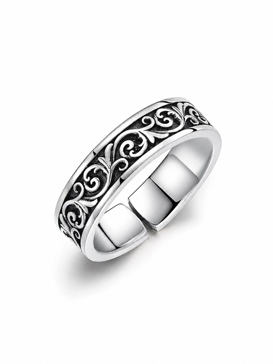 Scrollwork Open Sterling Silver Ring - product view