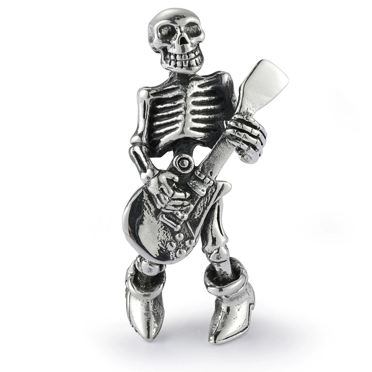 Complete S925 skeleton guitarist pendant on white