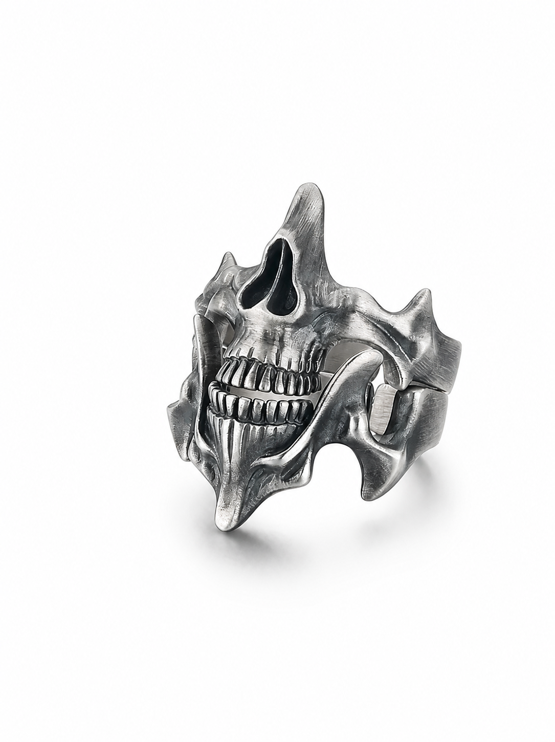 Skull Demon Mask 2-in-1 Sterling Silver Ring - product view 2
