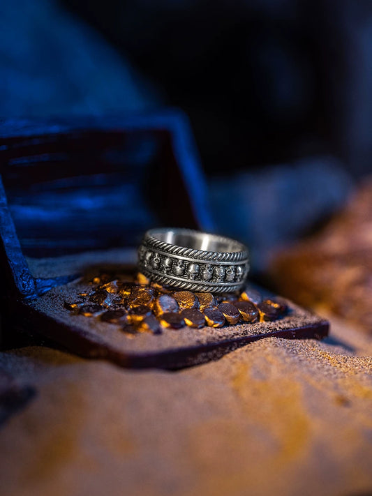 Skull Eternity 925 Sterling Silver Biker Band Ring – view 1