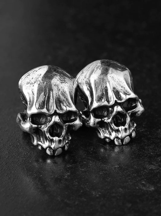Skull Sterling Silver Biker Stud Earring product view