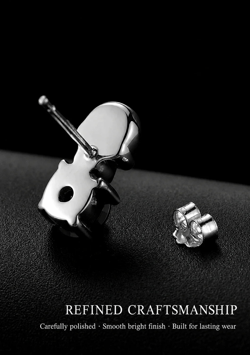 Sterling silver skull stud earring craftsmanship