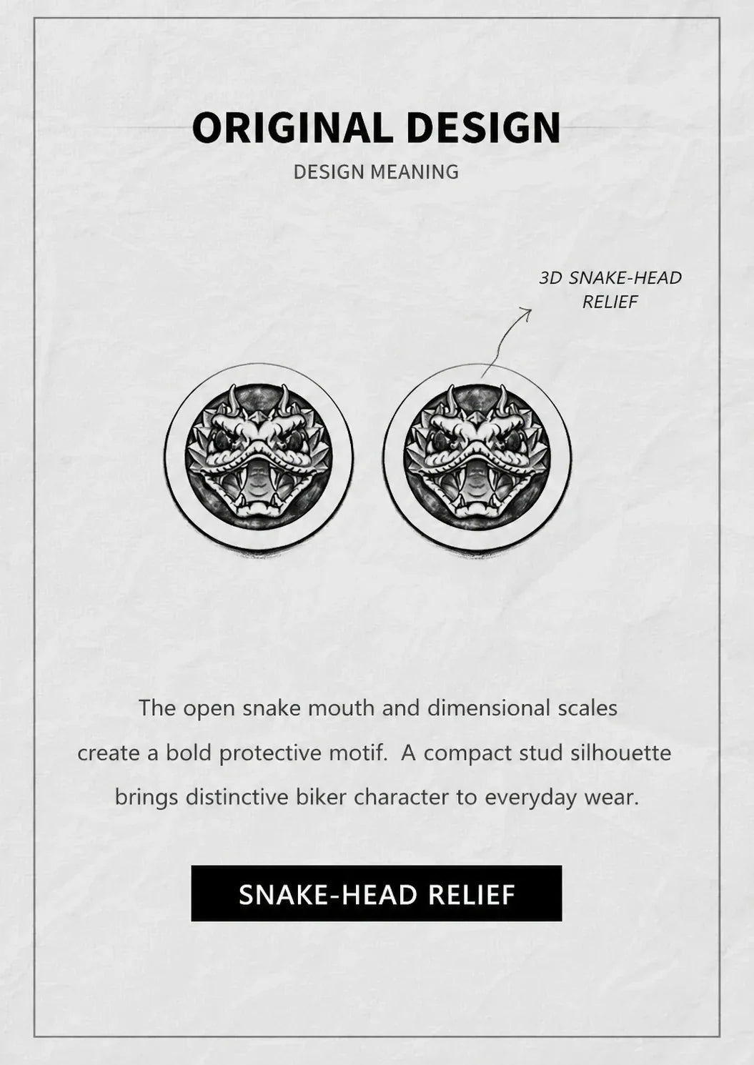 Sterling Silver Horned Viper Stud Earrings - design meaning