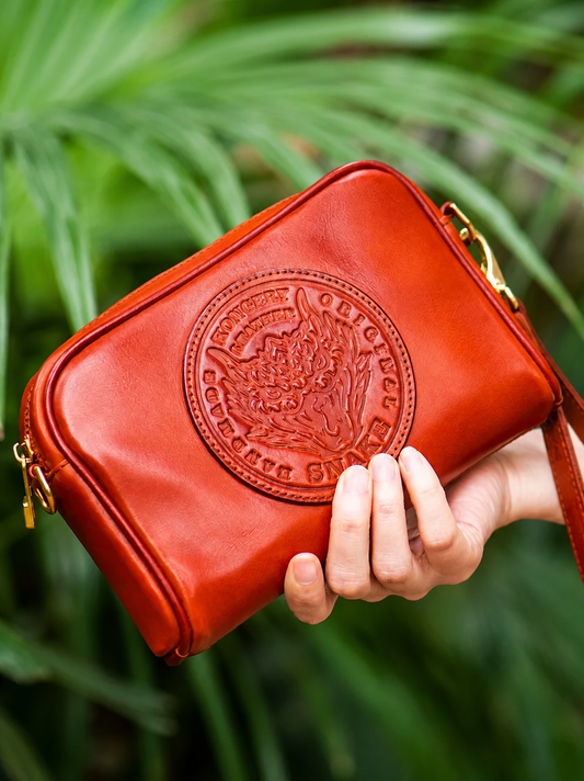 snake medallion leather biker wallet 1