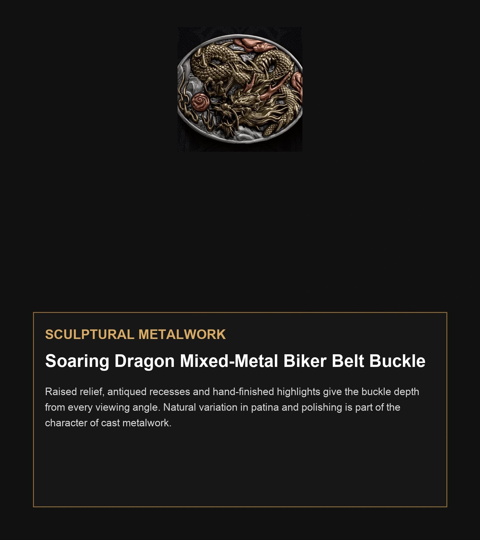 Soaring Dragon Mixed-Metal Biker Belt Buckle craftsmanship guide in English