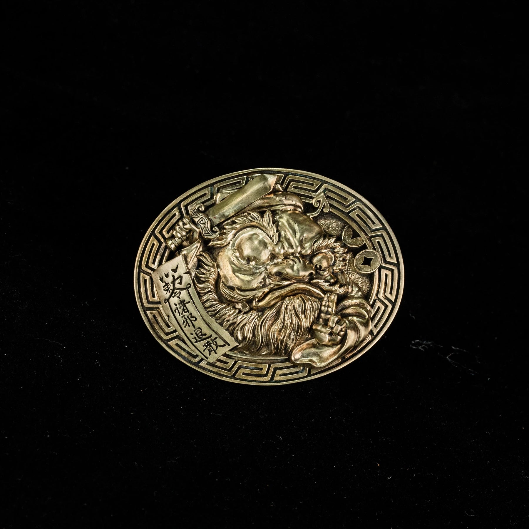 Solid Brass 3D Relief Biker Belt Buckle – 20 Designs detail view 2