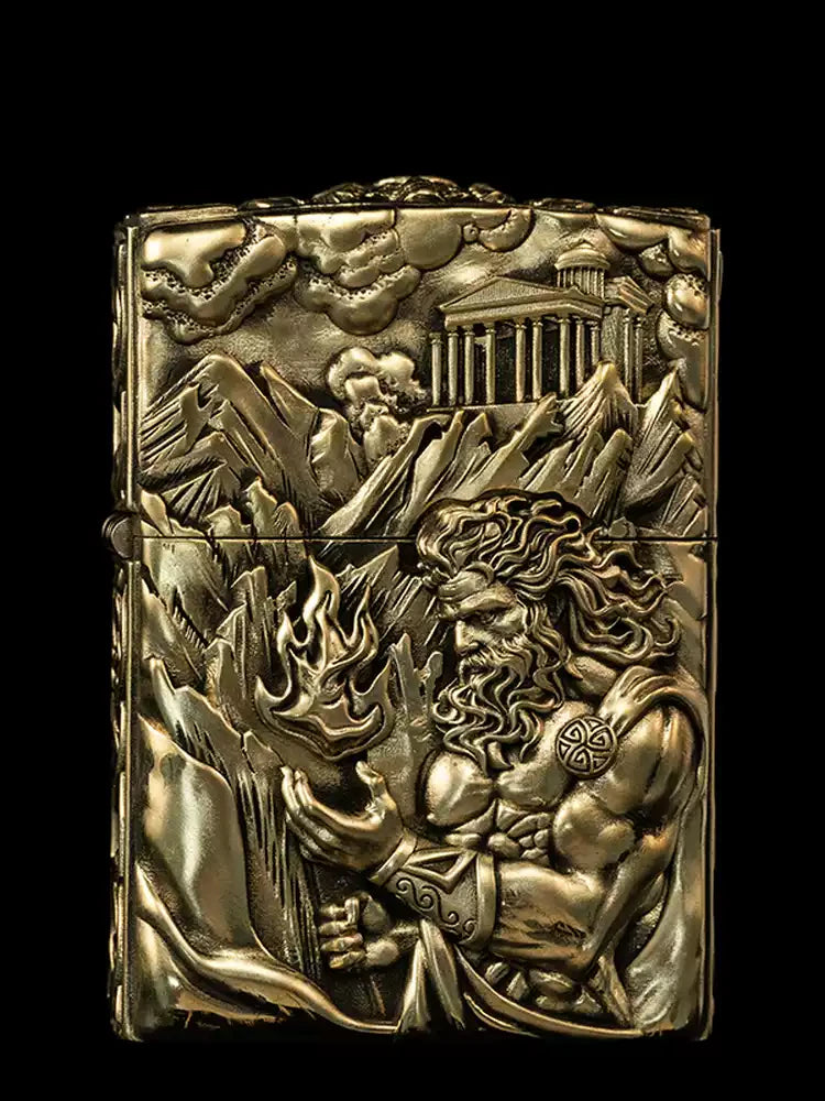 Solid Brass 3D Relief Biker Lighter – 24 Designs – cleaned relief design view 3