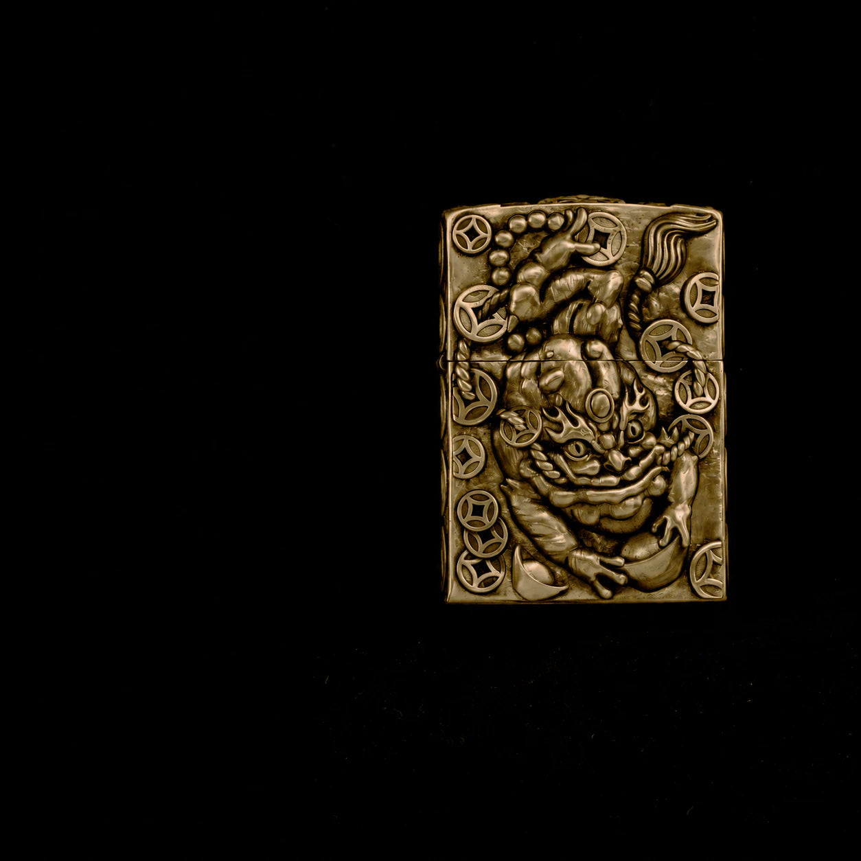Solid Brass 3D Relief Biker Lighter – 24 Designs – cleaned relief design view 16