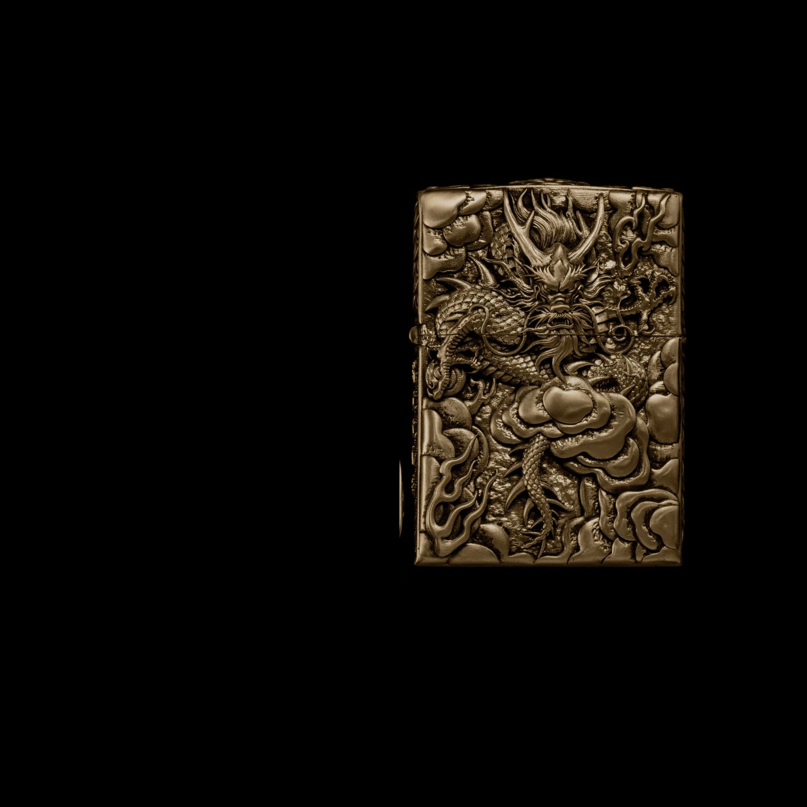 Solid Brass 3D Relief Biker Lighter – 24 Designs – Ascendant Dragon design