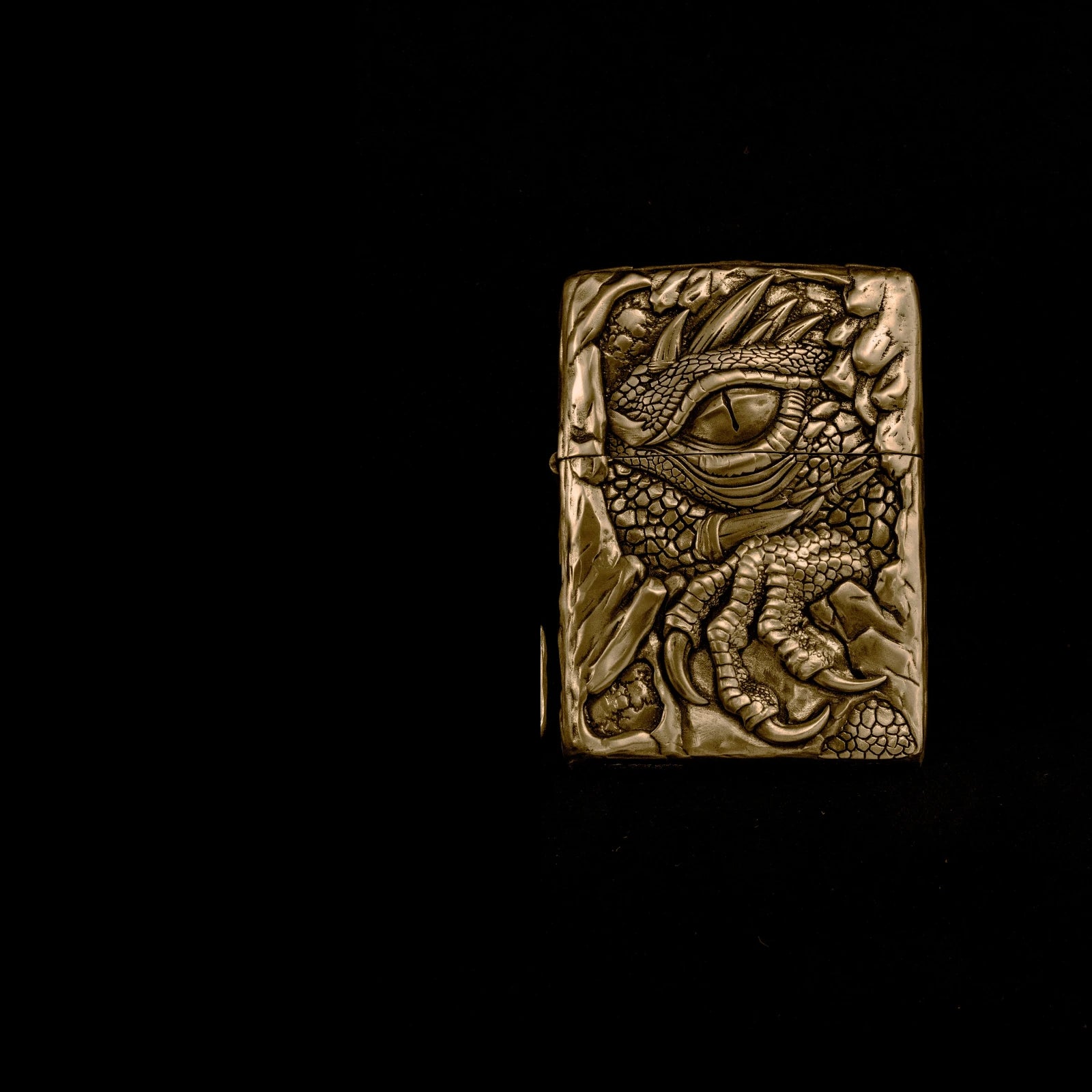 Solid Brass 3D Relief Biker Lighter – 24 Designs – Demon Dragon Awakening design