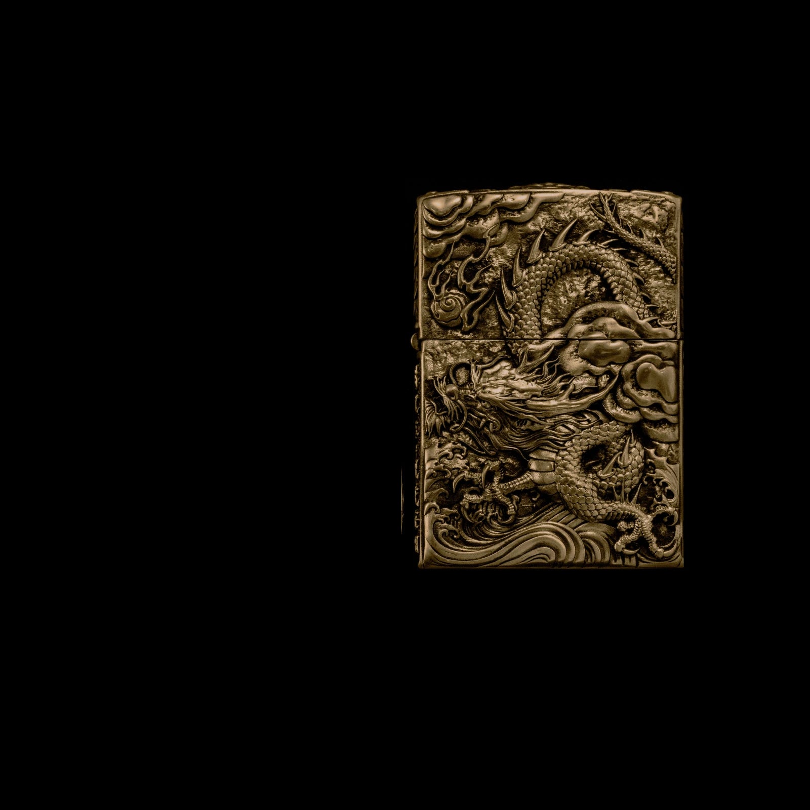 Solid Brass 3D Relief Biker Lighter – 24 Designs – Emerging Dragon design