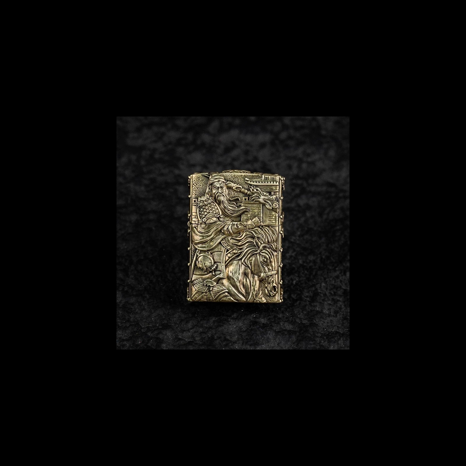 Solid Brass 3D Relief Biker Lighter – 24 Designs – Guan Yu design