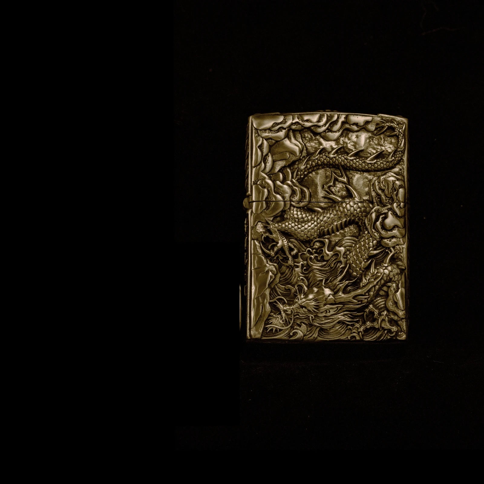 Solid Brass 3D Relief Biker Lighter – 24 Designs – Hidden Dragon design