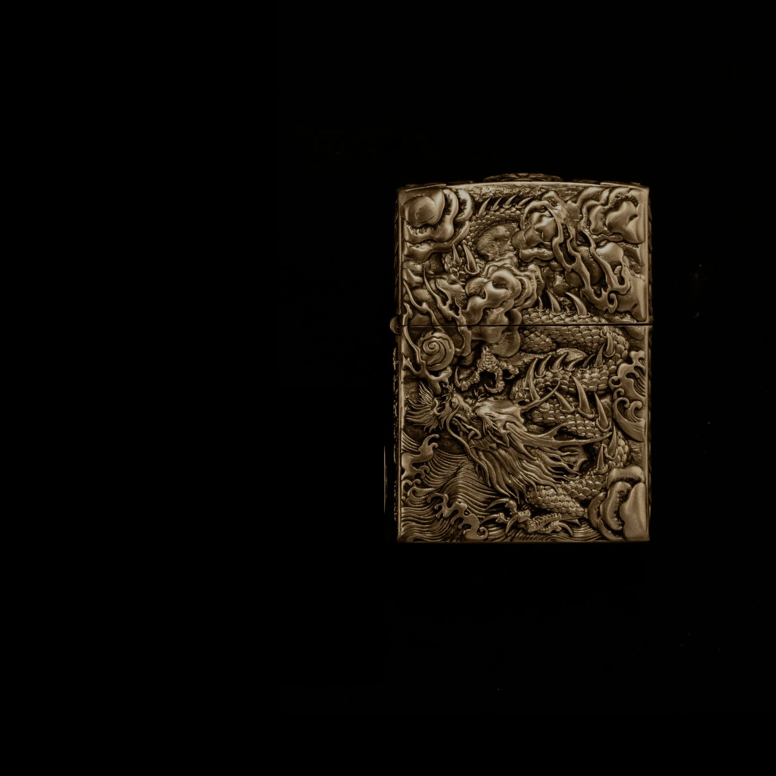 Solid Brass 3D Relief Biker Lighter – 24 Designs – Leaping Dragon design