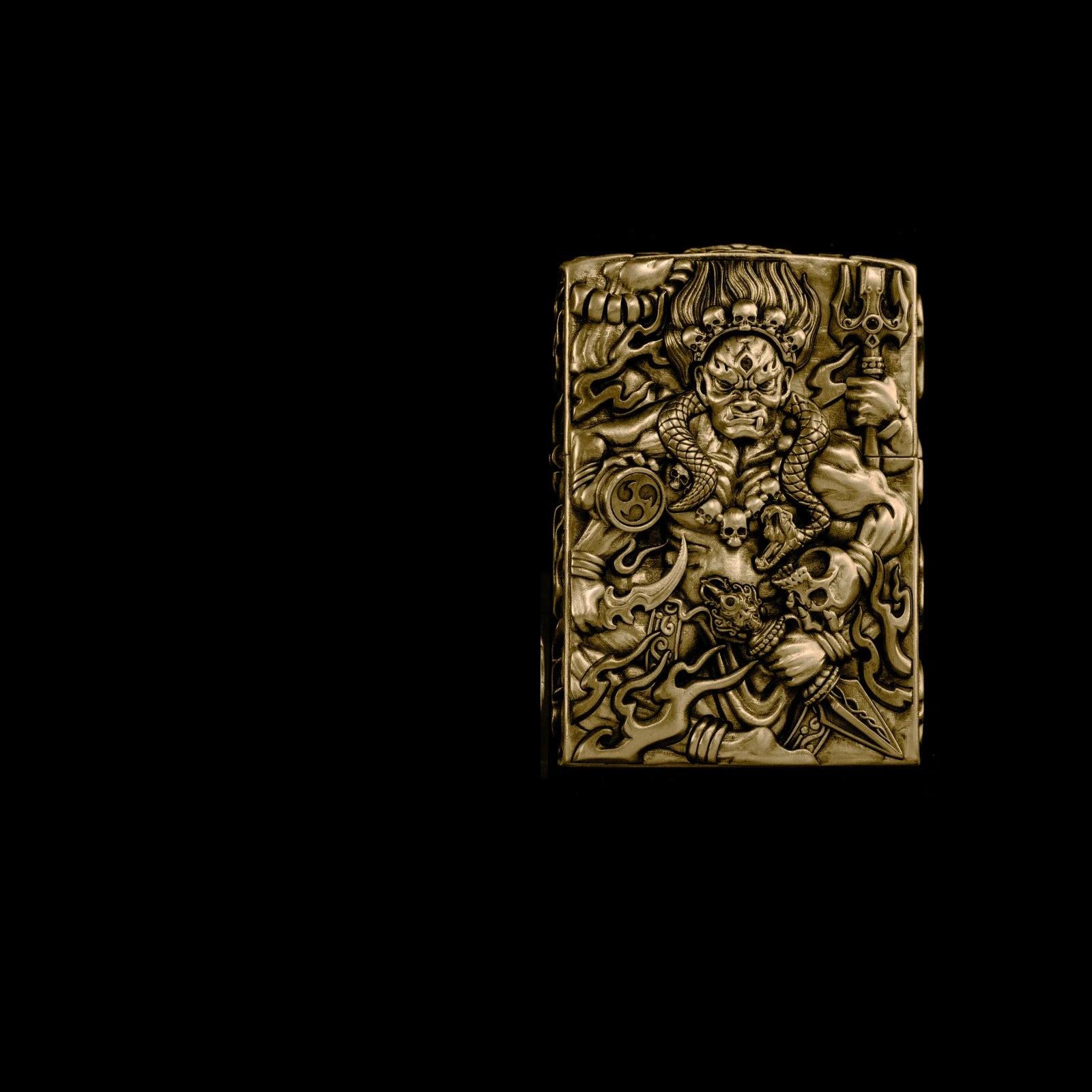 Solid Brass 3D Relief Biker Lighter – 24 Designs – Mahakala design