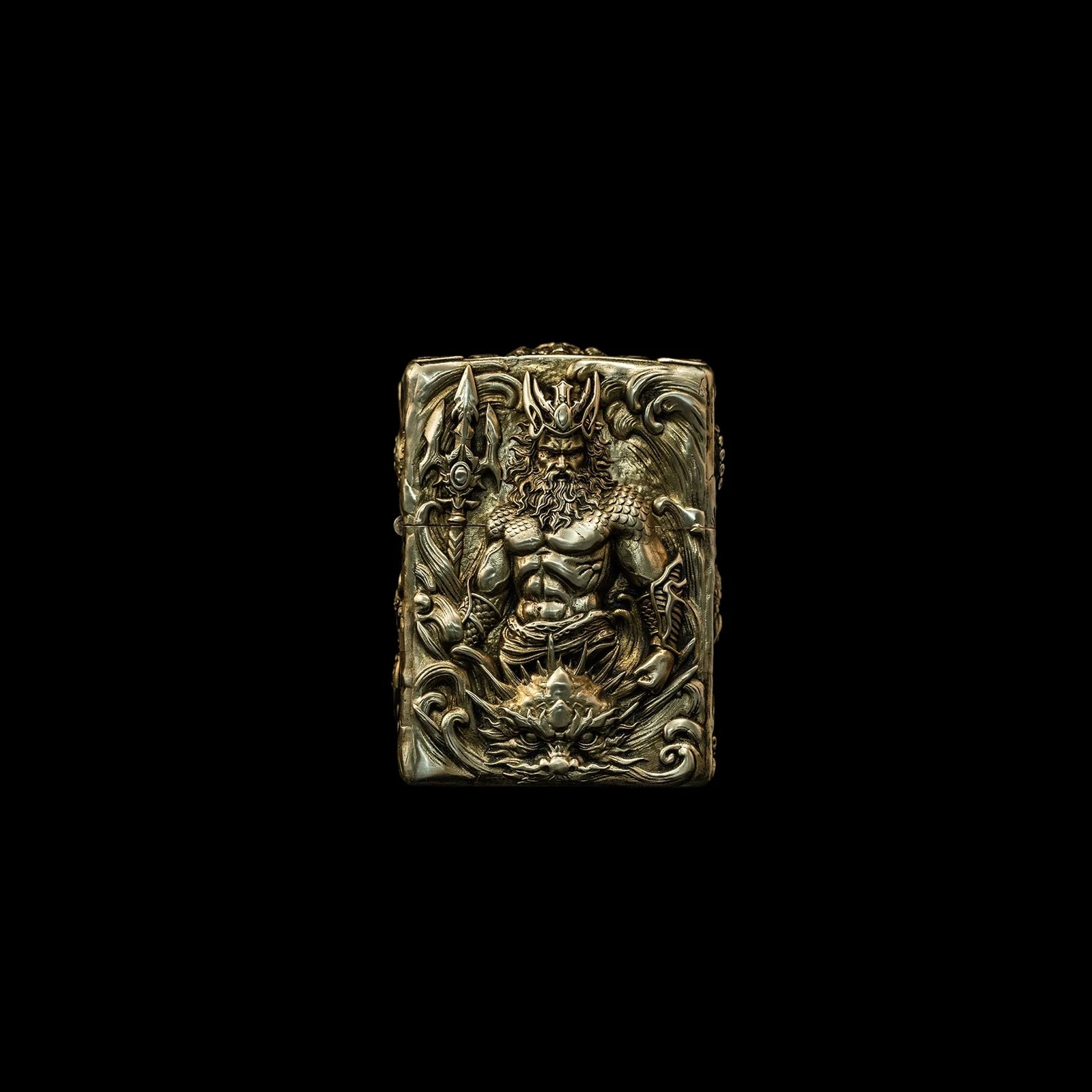 Solid Brass 3D Relief Biker Lighter – 24 Designs – Sea King design