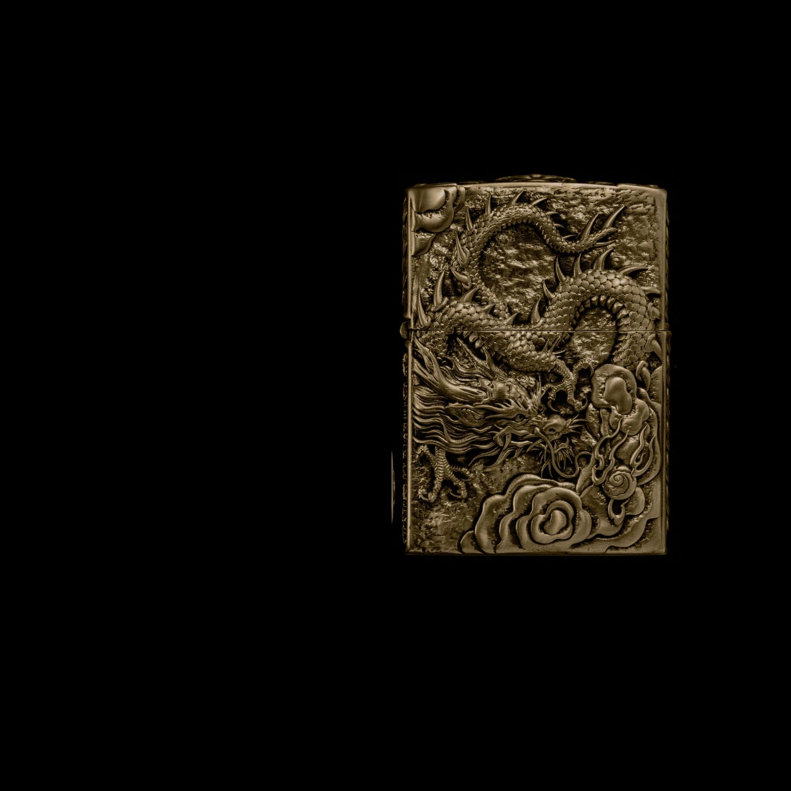 Solid Brass 3D Relief Biker Lighter – 24 Designs – Vigilant Dragon design