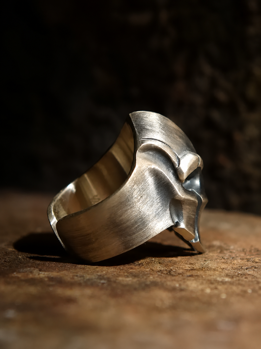 Spartan Helmet Sterling Silver Biker Ring - product view 2