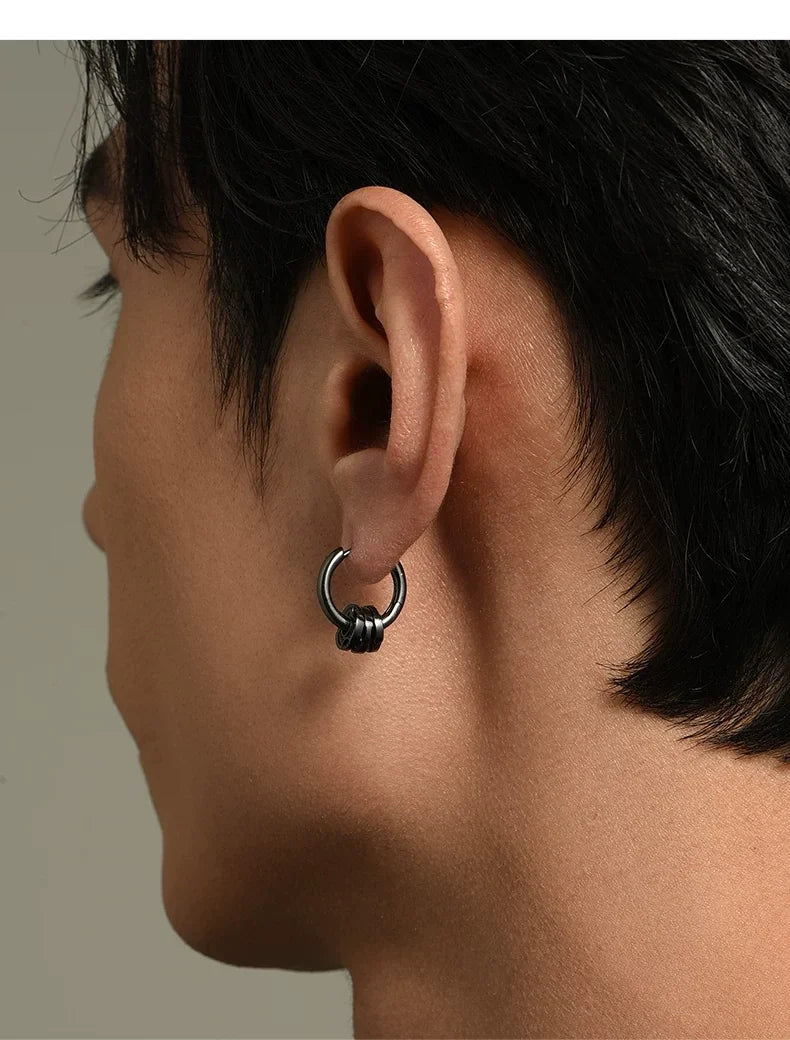 Sterling Silver Barbell Drop Earrings for Bikers shown in a rider lifestyle view 3