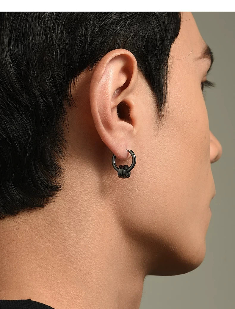 Sterling Silver Barbell Drop Earrings for Bikers shown in a rider lifestyle view 4