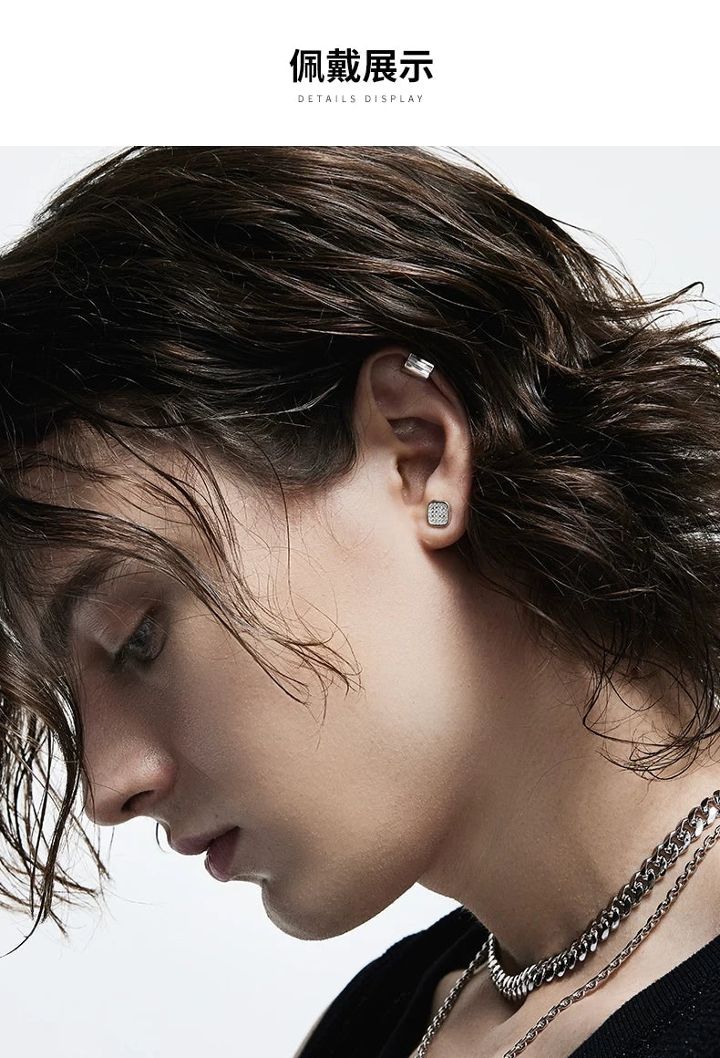 Sterling Silver Biker Clip-On Earrings for Bikers shown in a rider lifestyle view 1