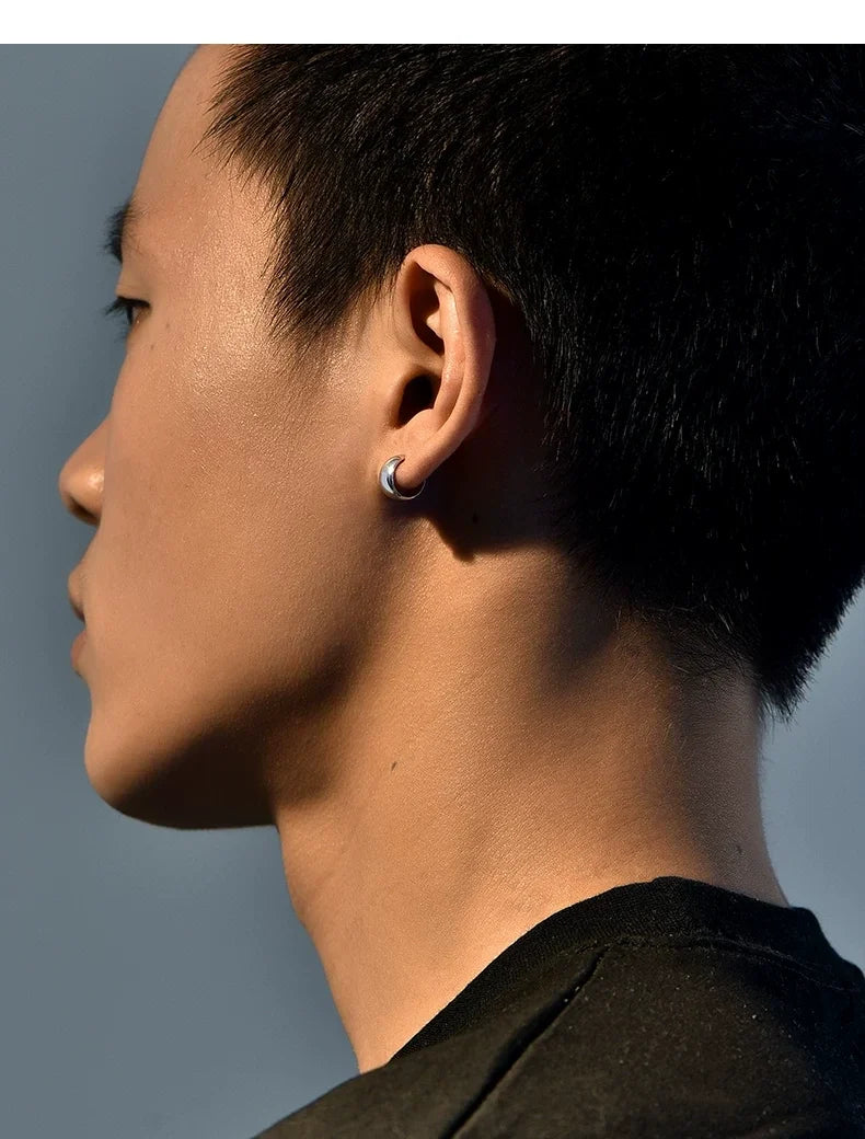 Sterling Silver Biker Clip-On Earrings for Bikers shown in a rider lifestyle view 2