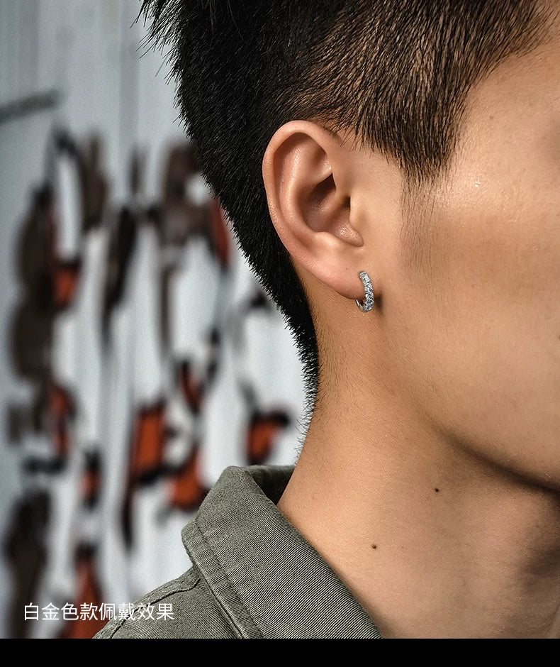 Sterling Silver Biker Stud Earrings for Bikers shown in a rider lifestyle view 2