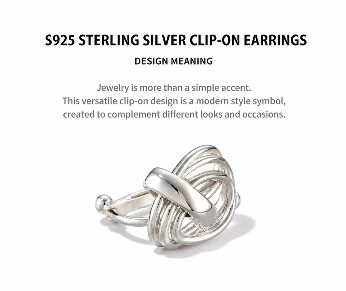 Sterling Silver Clip-On Earrings - design meaning