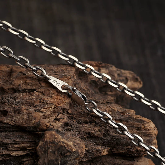 Sterling Silver Cross Link Lobster Clasp Necklace - view 1