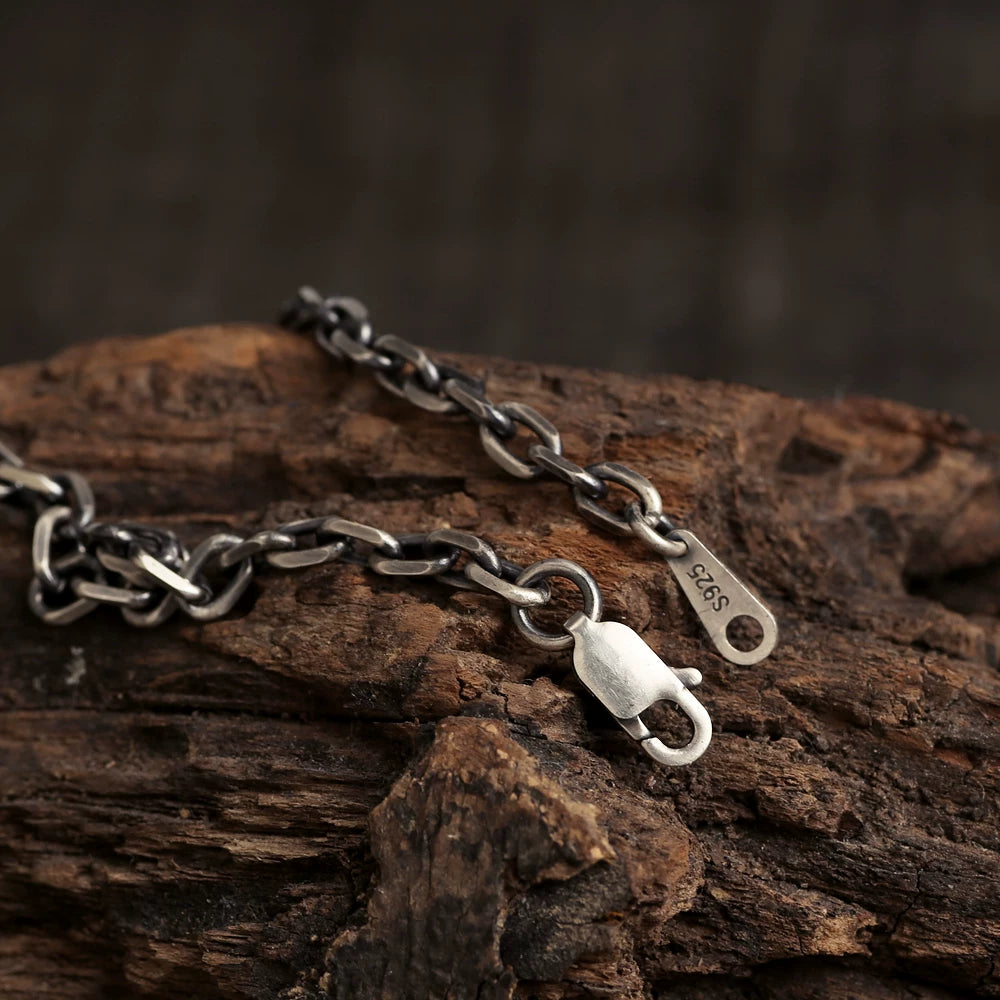 Sterling Silver Cross Link Lobster Clasp Necklace - view 2