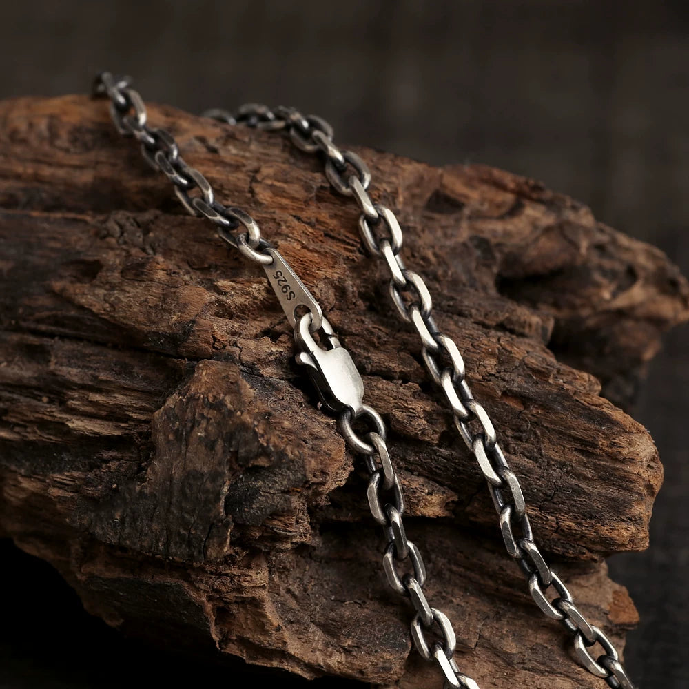 Sterling Silver Cross Link Lobster Clasp Necklace - view 3