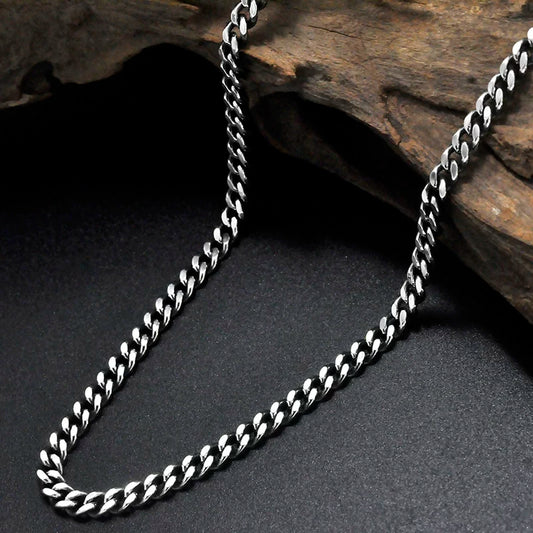 Sterling Silver Cuban Link Biker Necklace - view 1