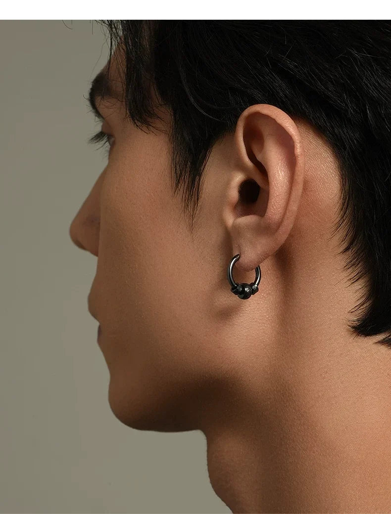 Sterling Silver Dragon Hoop Earrings for Bikers shown in a rider lifestyle view 2