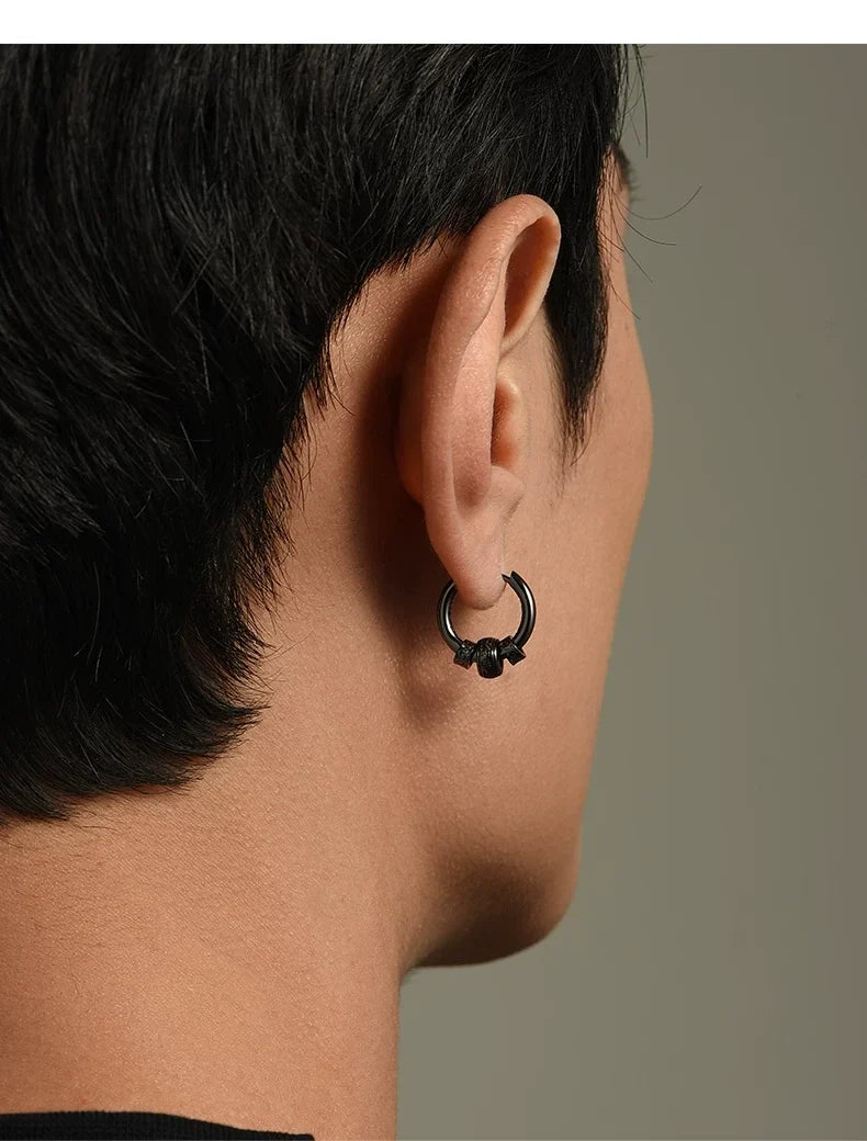 Sterling Silver Dragon Hoop Earrings for Bikers shown in a rider lifestyle view 3