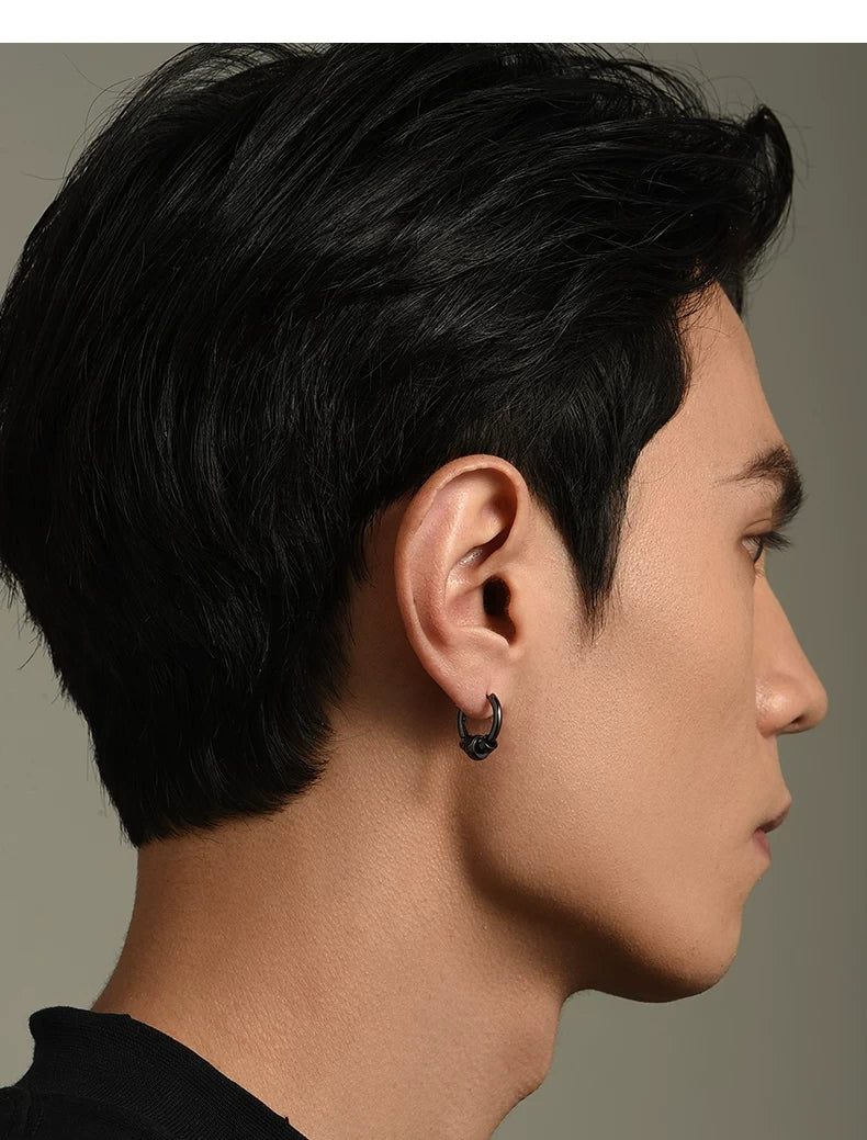 Sterling Silver Dragon Hoop Earrings for Bikers shown in a rider lifestyle view 4