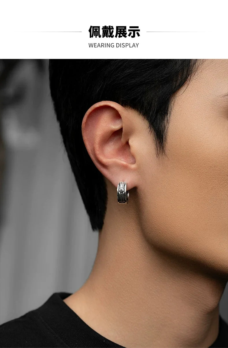Sterling Silver Horse Bridle Hoop Earrings for Bikers shown in a rider lifestyle view 1