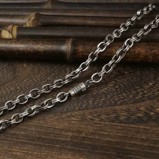 Sterling Silver Letter Paper Chain Necklace - view 2